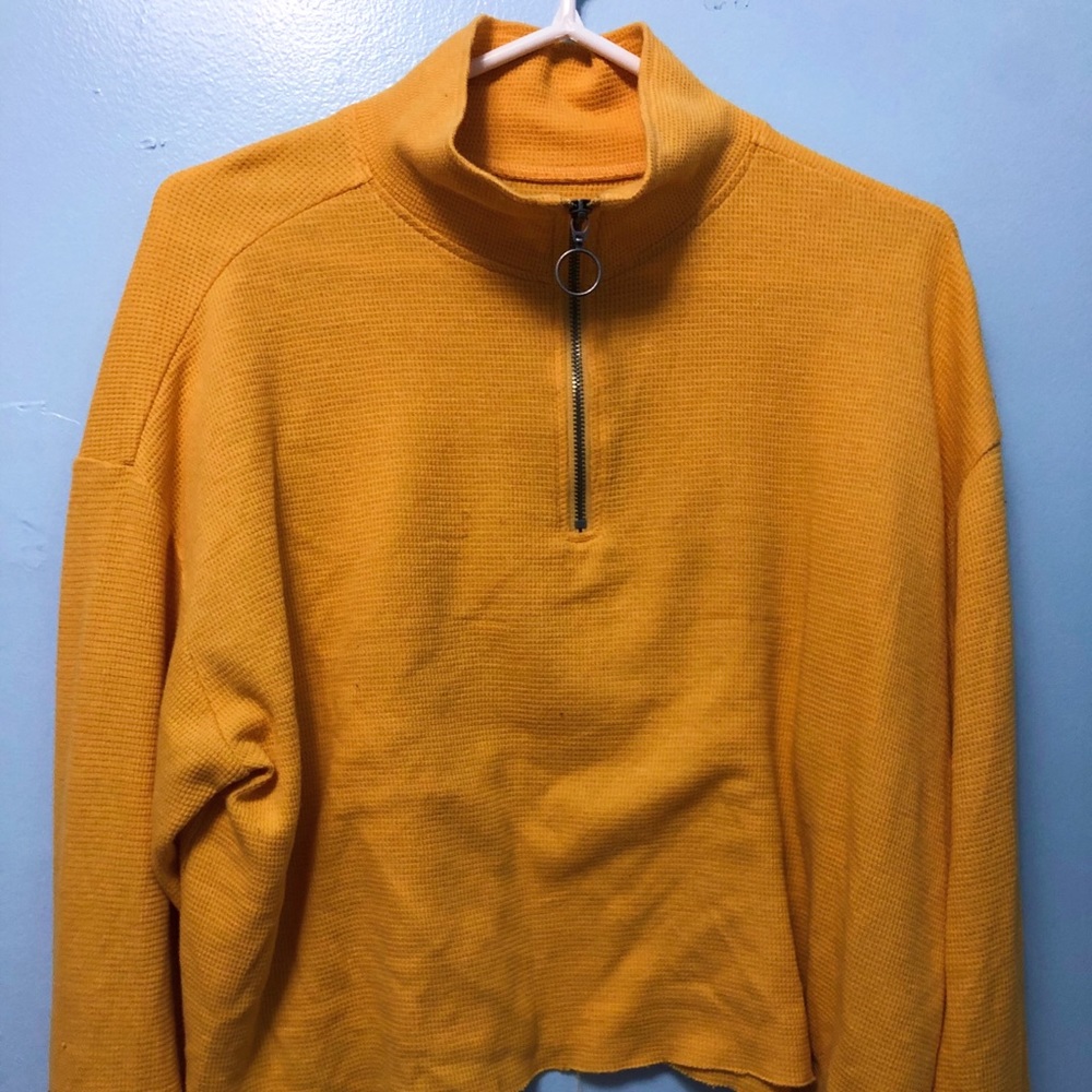 Yellow Waffle pattern long sleeve